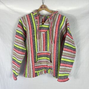 EMISA Small Baja Mexican Saddle Blanket Pullover Sweater Poncho Drug Rag Surfer